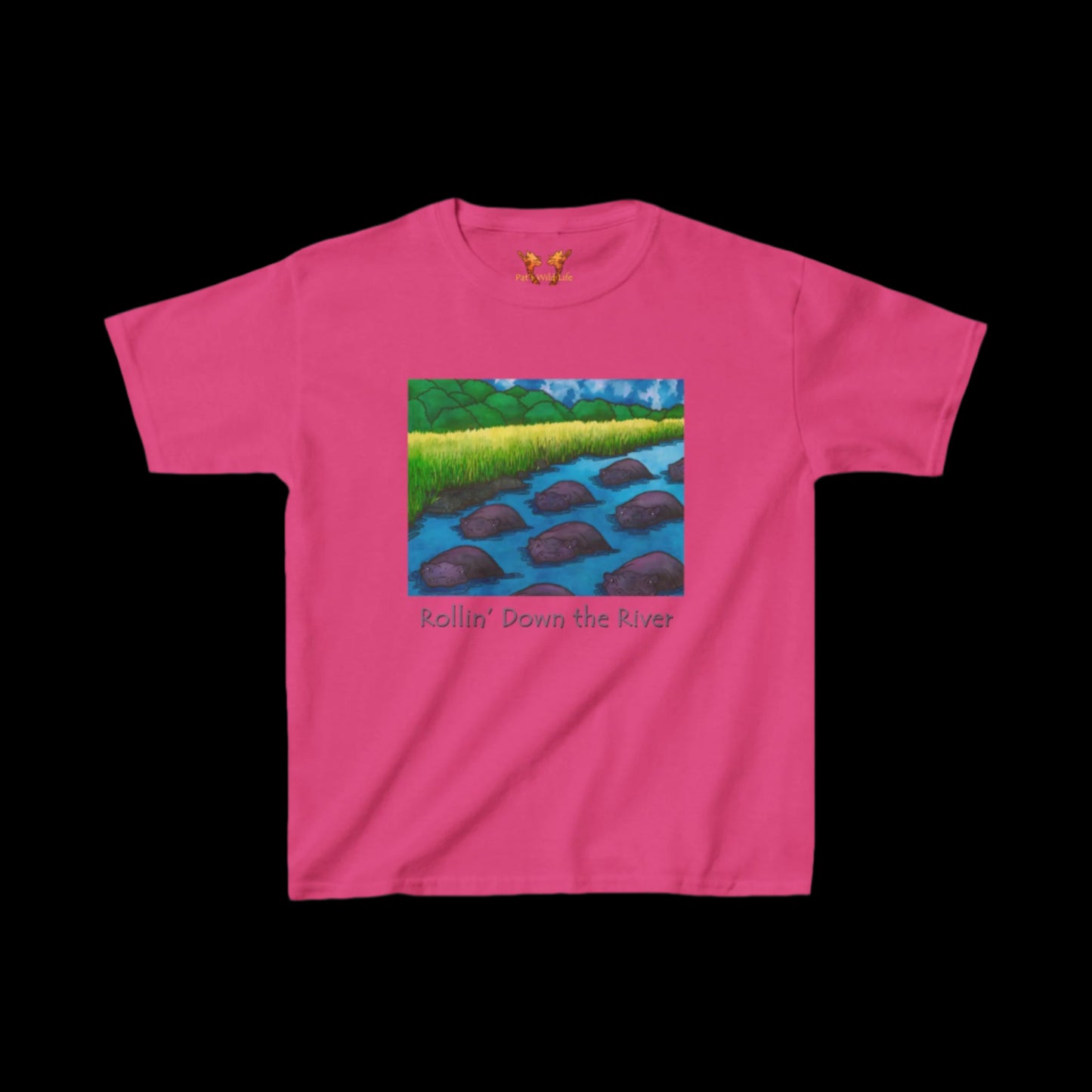 Hippos "Rollin' Down the River" Kids Tee