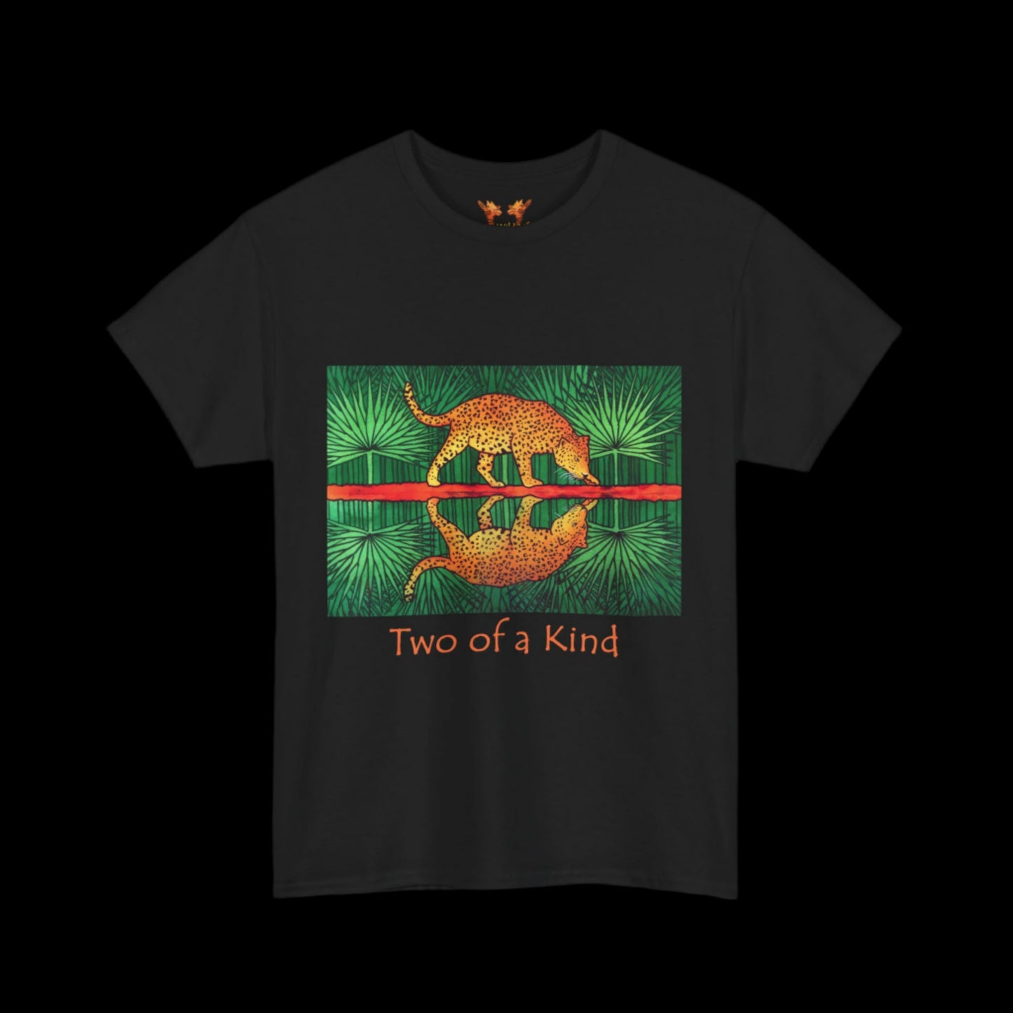 Jaguar on a forest black t-shirt