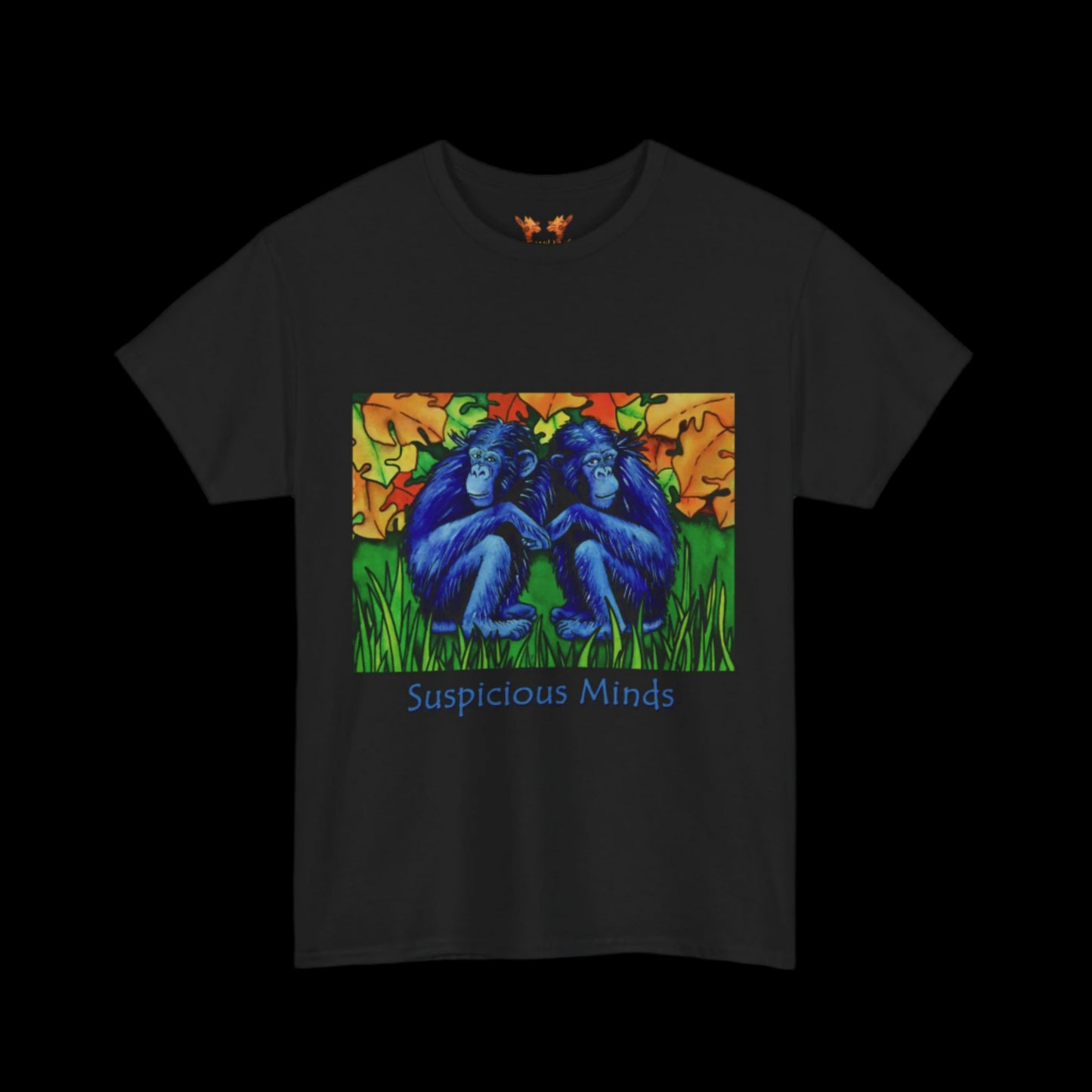 Chimps on a black t-shirt