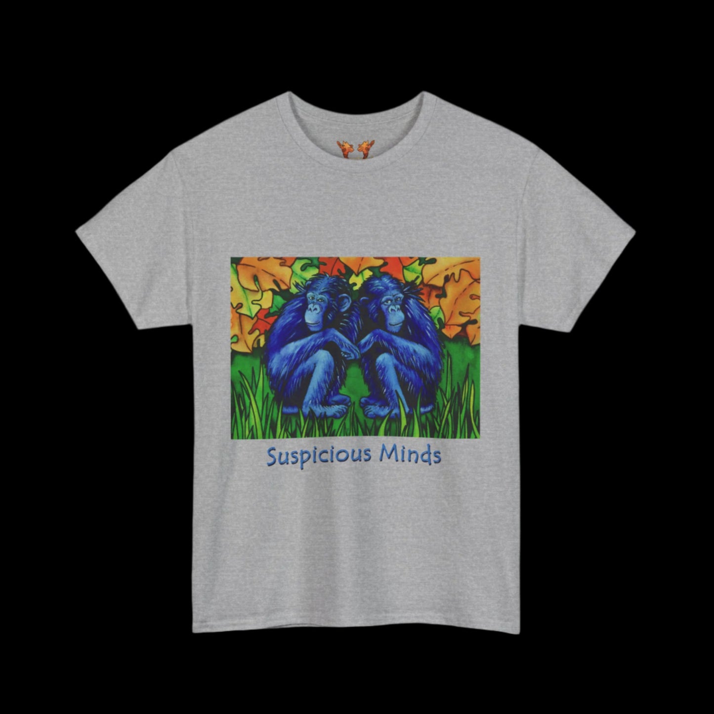 Chimps on a sport grey t-shirt