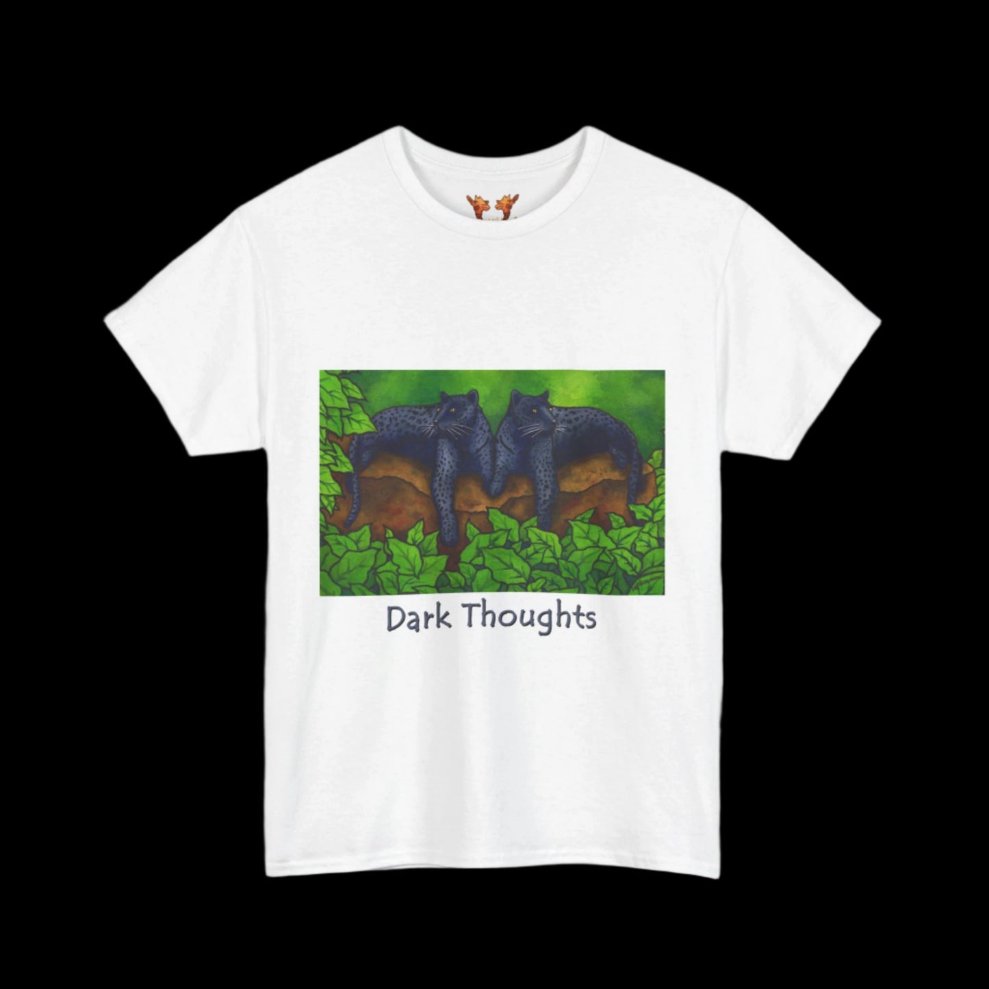 black panthers on a white t-shirt