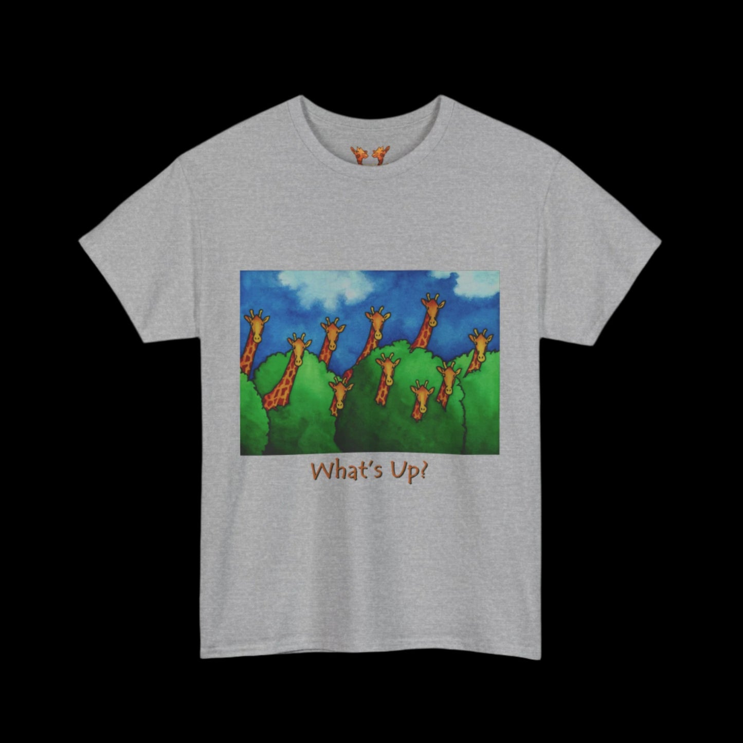 Giraffes on sports gray t-shirt