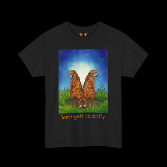 Cheetahs on a black t-shirt