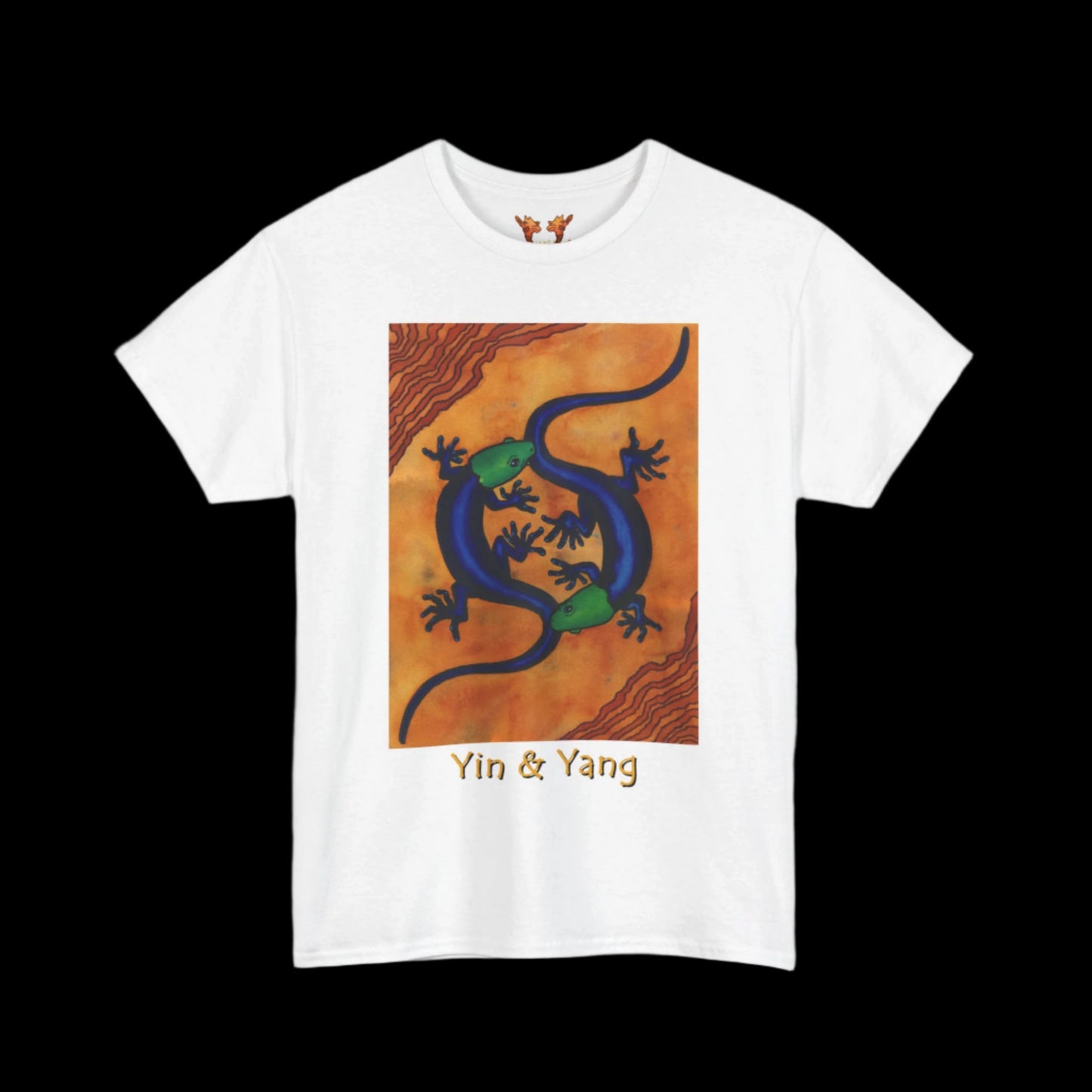 Geckos on white t-shirt