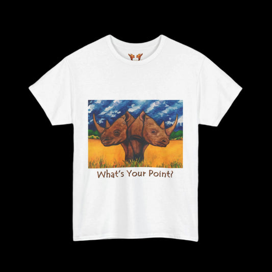 Rhinos on a white t-shirt