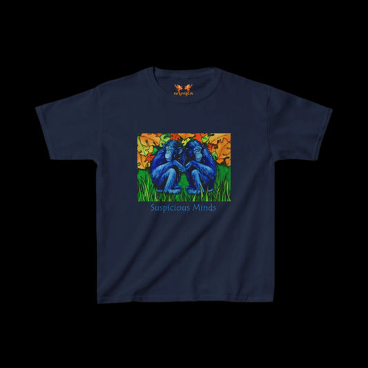Two Chimpanzees "Suspicious minds" Kids Tee