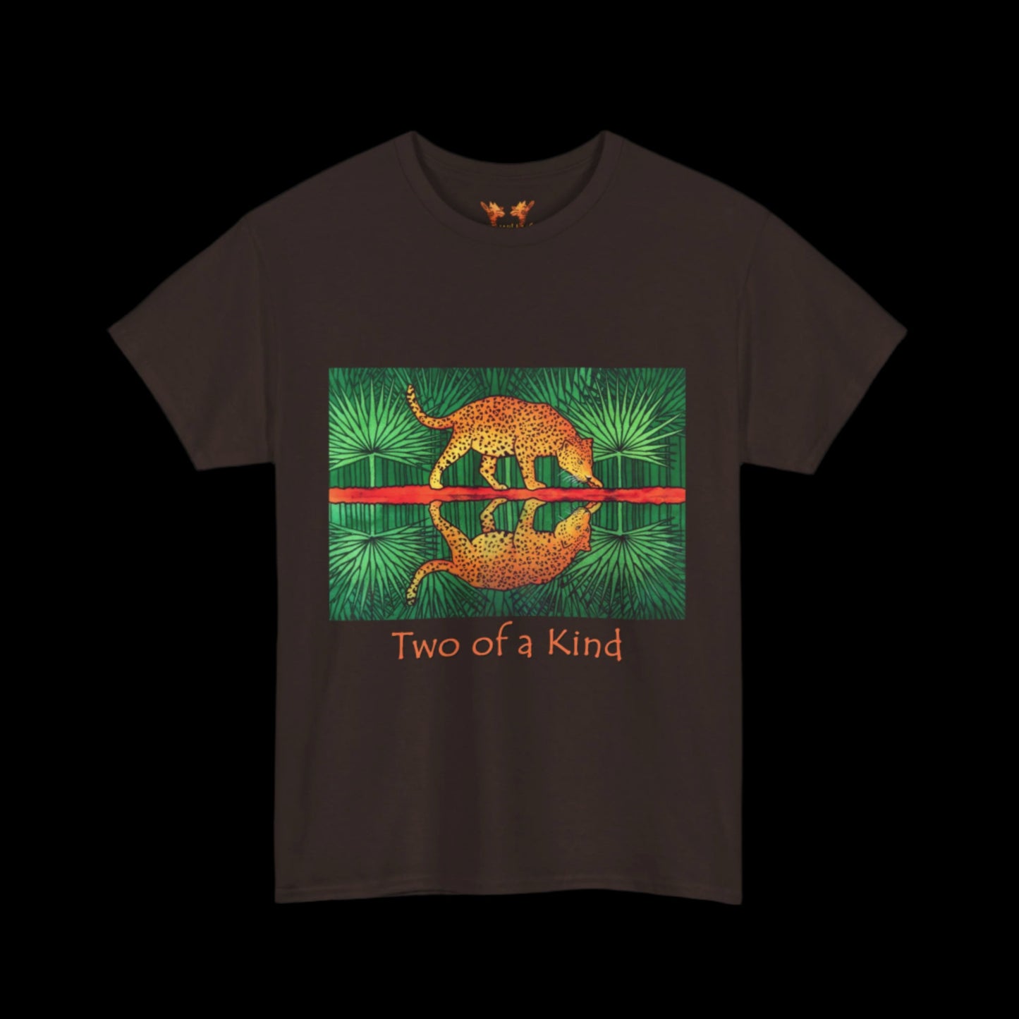 Jaguar on a chocolate brown t-shirt