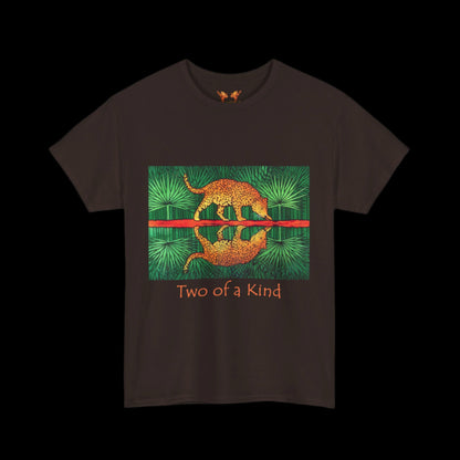 Jaguar on a chocolate brown t-shirt