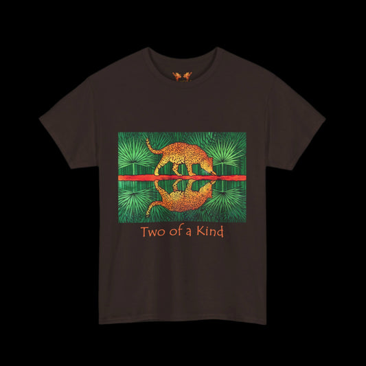 Jaguar on a chocolate brown t-shirt