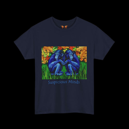 Chimps on a navy t-shirt