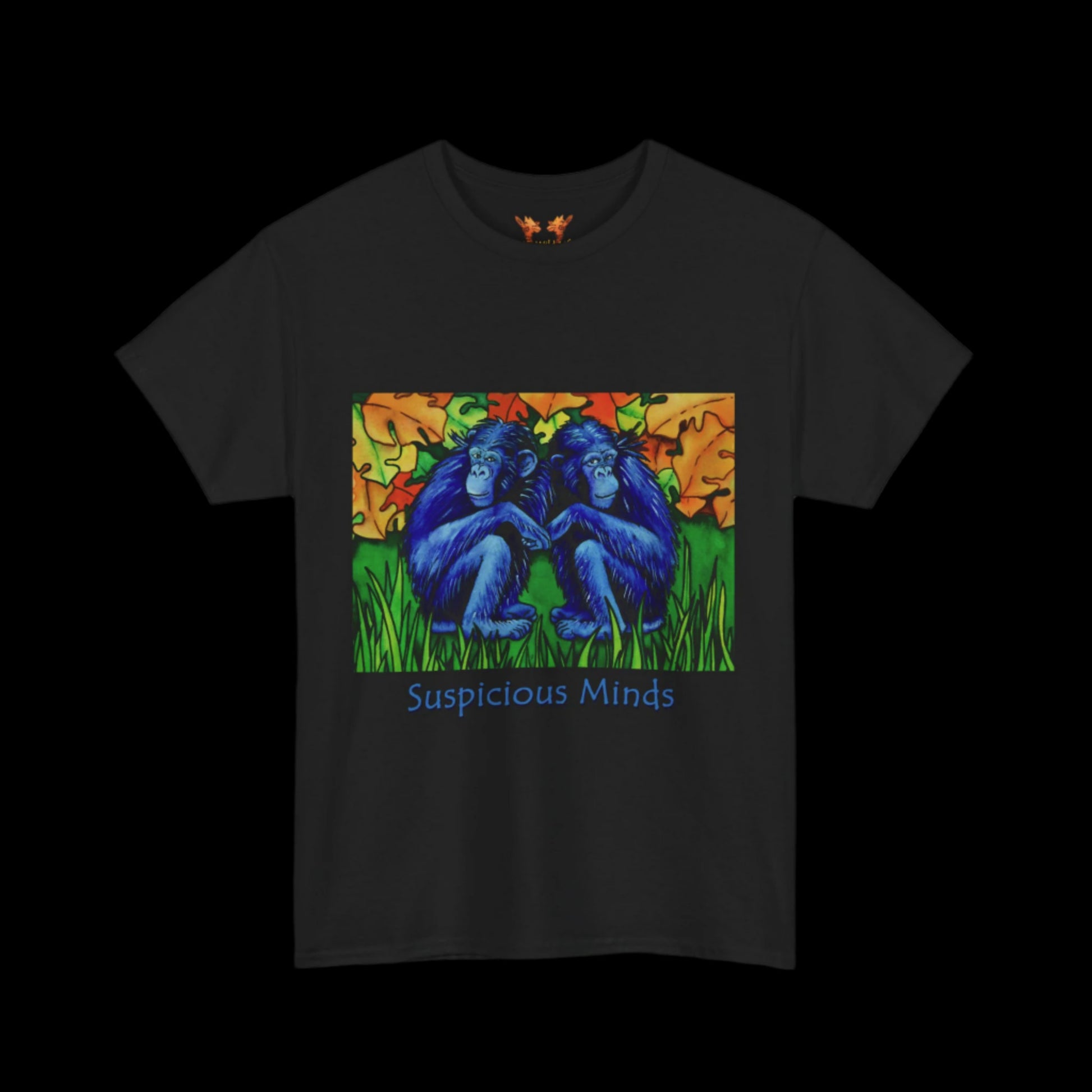 Chimps on a black t-shirt