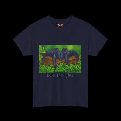 black panthers on a navy t-shirt