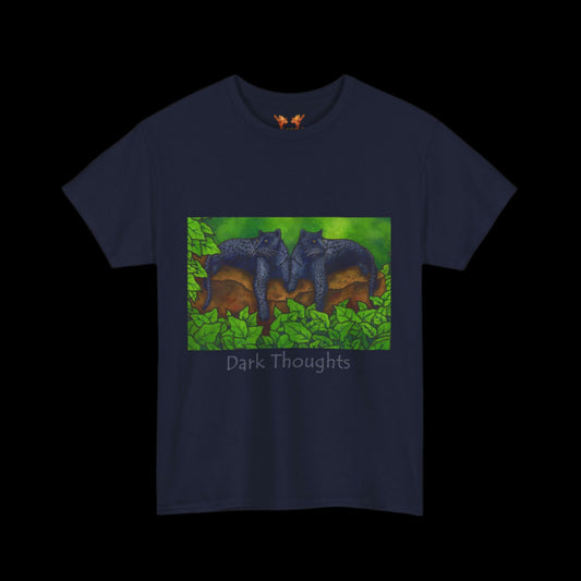 black panthers on a navy t-shirt