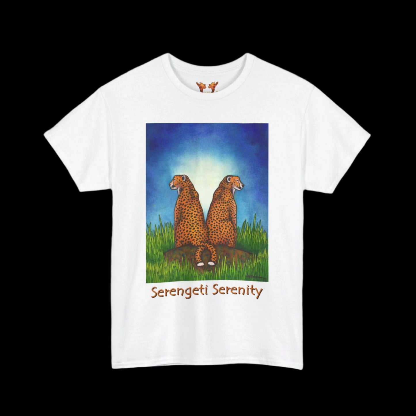 Cheetahs on a white t-shirt