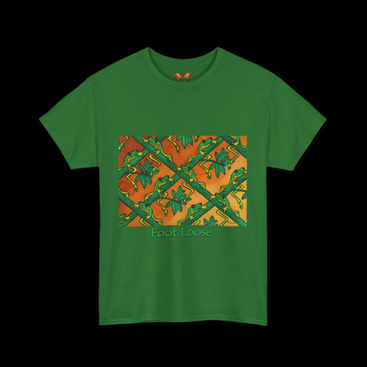 Tree frogs on  green t-shirt