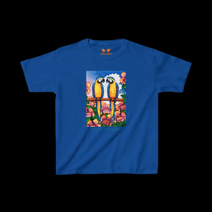 Blue Macaws "Trouble in paradise" Kids Tee
