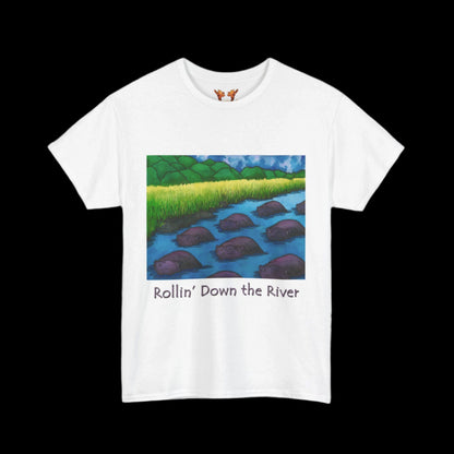 Hippos on a white t-shirt