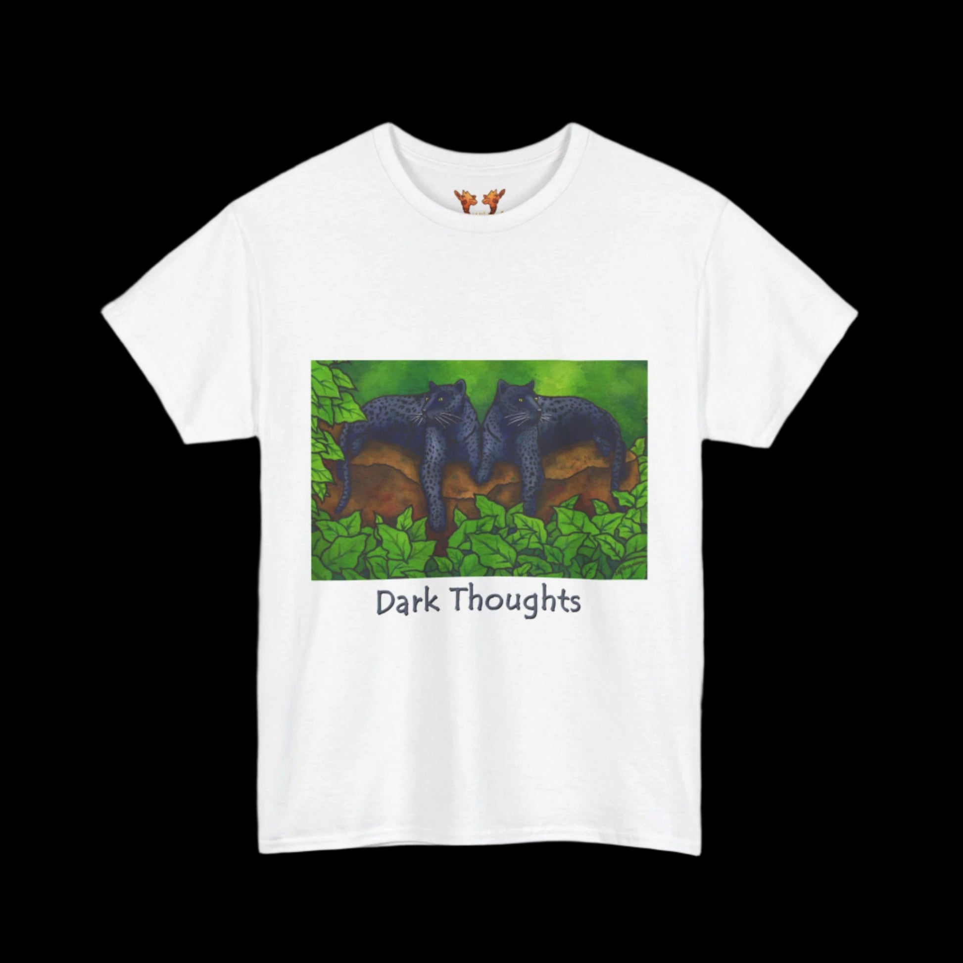 black panthers on a white t-shirt