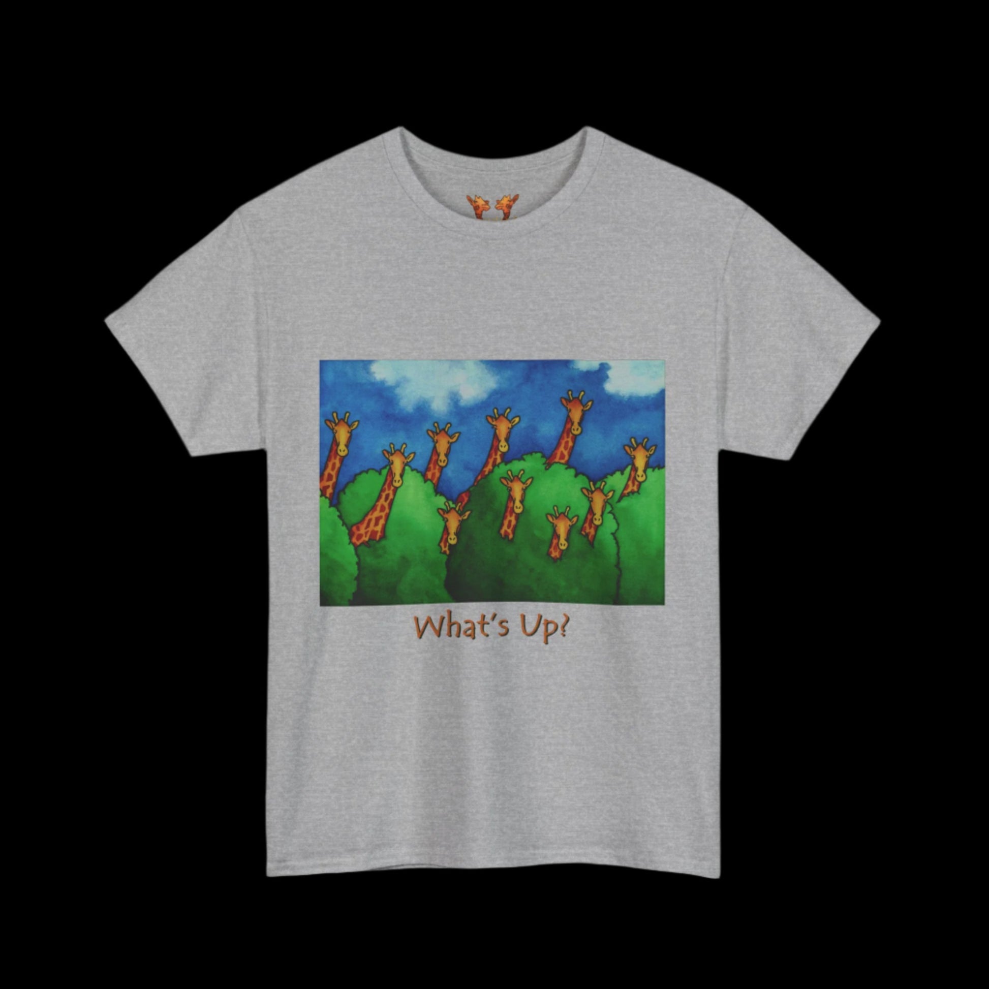Giraffes on sports gray t-shirt