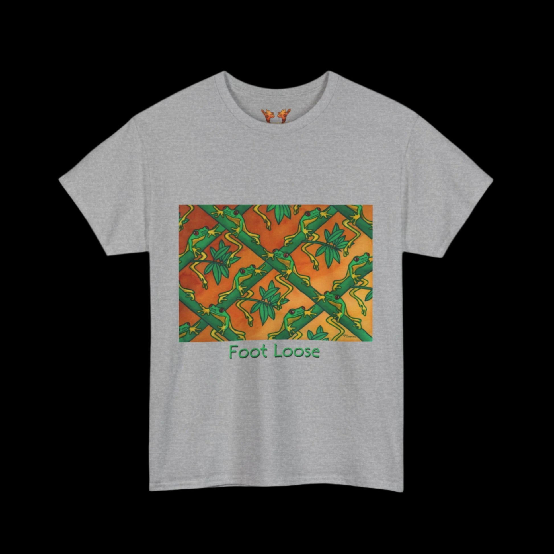 Tree frogs on sport grey t-shirt