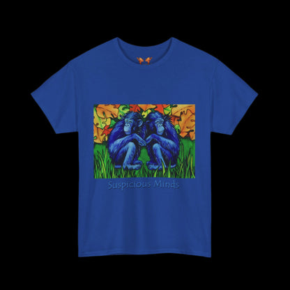 Chimps on a blue t-shirt