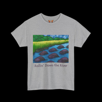 Hippos on a sport grey t-shirt